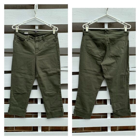 NWOT NYDJ Dayla Cropped Olive Colored Jeans - Picture 5 of 8